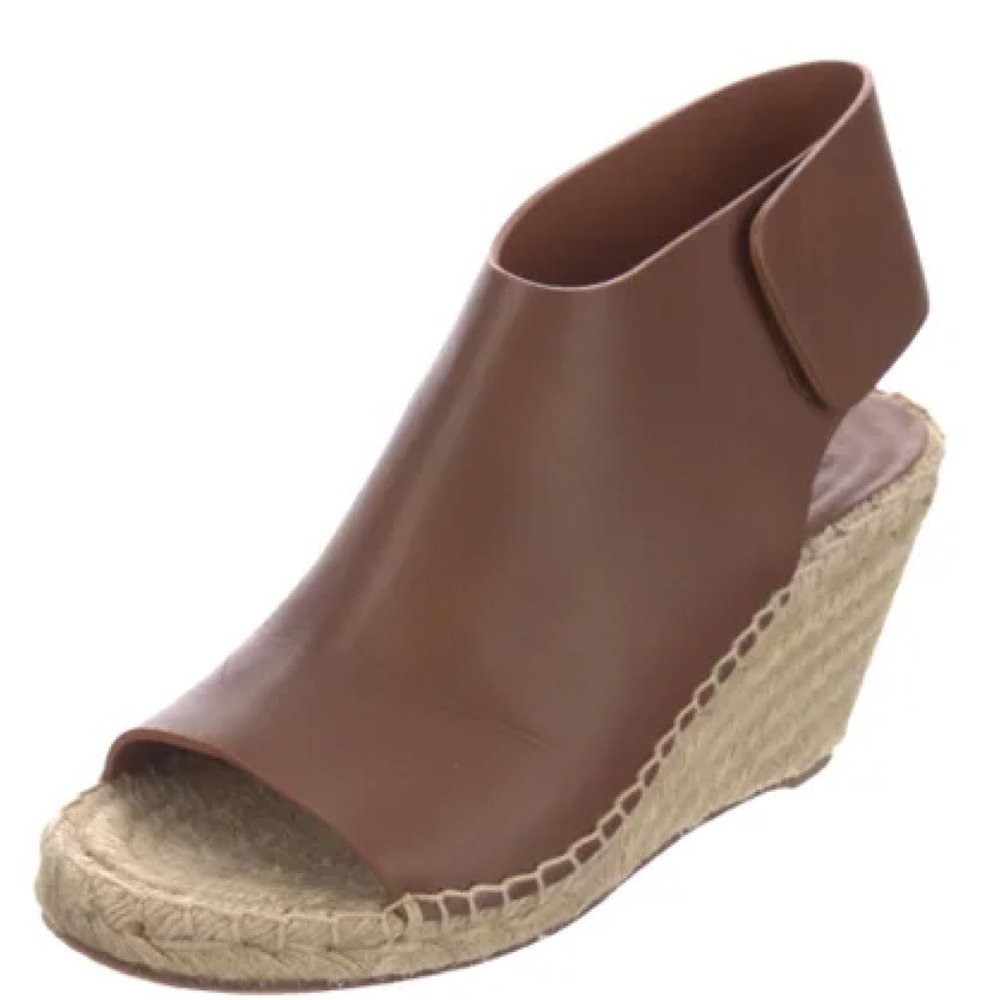 Céline Phoebe Philo Leather Espadrille Wedges